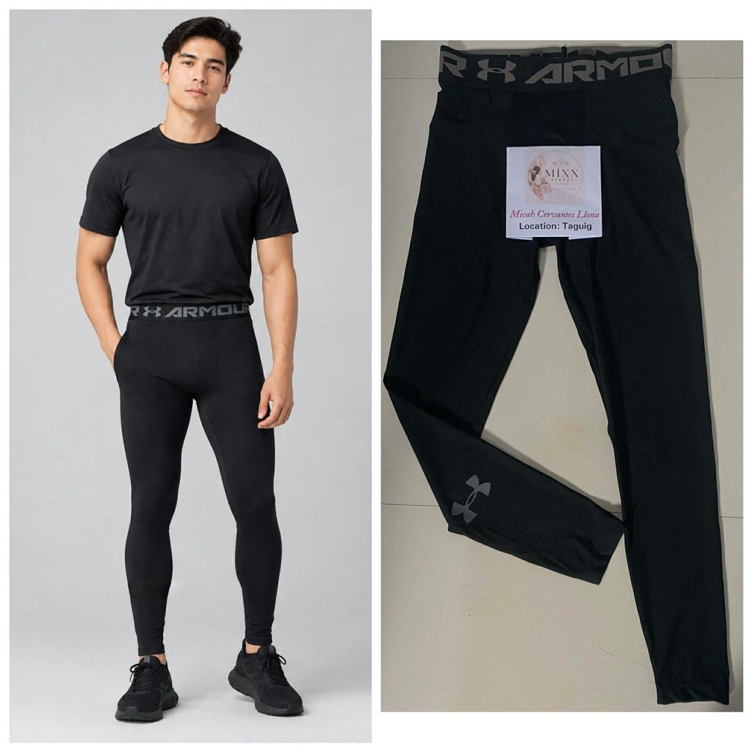 Original Under Armour Black Men's Compression Leggings Size MD (Category: Activewear) located in Taguig. Submitted by mixxstuffsshop (Listing ID 1467662568, Image 1). Description: 👉Original Under Armour Heat Gear Compression Leggings for Men 👉Price : 680 👉Size : L-34.5"/ 26"-30" Stretch 👉Very Good Condition 👉Location: Central Signal Taguig.