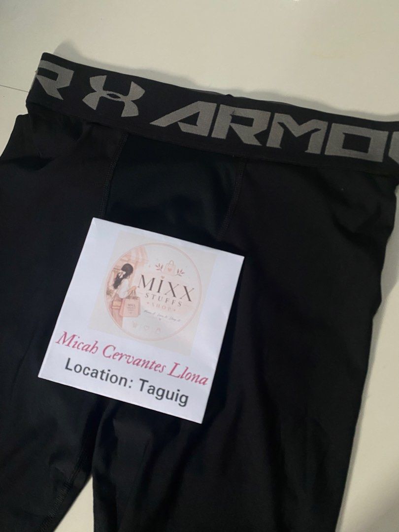 Original Under Armour Black Men's Compression Leggings Size MD (Category: Activewear) located in Taguig. Submitted by mixxstuffsshop (Listing ID 1467662568, Image 2). Description: 👉Original Under Armour Heat Gear Compression Leggings for Men 👉Price : 680 👉Size : L-34.5"/ 26"-30" Stretch 👉Very Good Condition 👉Location: Central Signal Taguig.