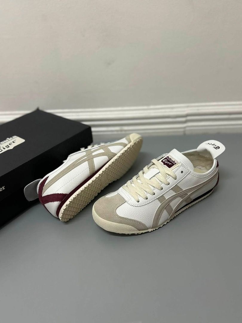 OT Burgundy cream Mexico 66 (Category: Sneakers) located in Quezon City. Submitted by creamymatchaaaaonlyyyy (Listing ID 1467715911, Image 2). Description: -Unauthorized Authentic -Quezon City, Pasong Tamo -With box brandnew -Women size 36-40 Men 41-45 -Mop :maribank gcash bdo , half is accepted if lalamove or cod w dp at least to avoid any cancellations. -no exchange/return -J&T Lalamove LBC.
