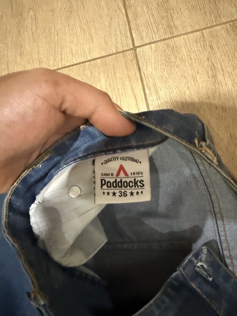 Paddocks Denim Jeans Size 36 (Category: Jeans) located in Manila. Submitted by p4t4kyv7dd43387 (Listing ID 1467612545, Image 3). Description: - Brand: Paddocks - Size: 36 - Color: Classic Blue Denim - Condition: 7/10 (Pre-loved, well-kept) - Style: Casual everyday jeans with classic back pocket stitching and leather patch - Shipping: Available via LBC - Meet-ups: Lipa Bus Terminal or Pasay City Hall of Justice.