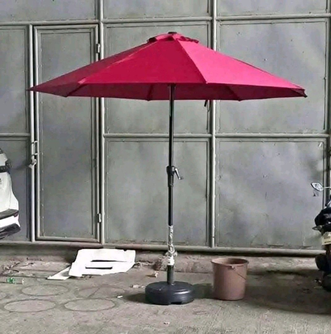 Patio umbrella (Category: Outdoor Furniture) located in Manila. Submitted by saguittarian06 (Listing ID 1467603926, Image 3). Description: BRANDNEW ❗️BRANDNEW ❗️ Patio Umbrella with Stand and base / Big Umbrella Details: * Ideal for gardens, beaches, patios or any outdoor locations * High quality material, durable and stable * Foldable, easy to set up * Adjustable pole length Colors available: * Green * Khaki * Red * White * Coffee brown COD VIA 