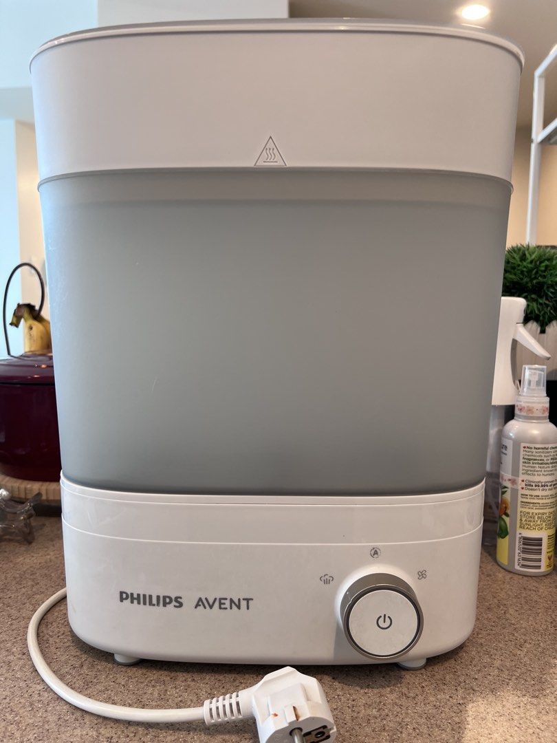 Philips Avent Steam Sterilizer & Bottle Dryer (Category: Breastfeeding & Bottle Feeding) located in Muntinlupa City. Submitted by thriftpandamnl (Listing ID 1467823728, Image 3). Description: 🍼 FOR SALE: Philips Avent Premium Steriliser & Bottle Dryer 🤍 Make bottle cleaning easier with the Philips Avent Premium Steriliser and Dryer! ✨ Sterilises and dries baby bottles and accessories ✨ Ready in approximately 40 minutes ✨ Keeps contents sterile 