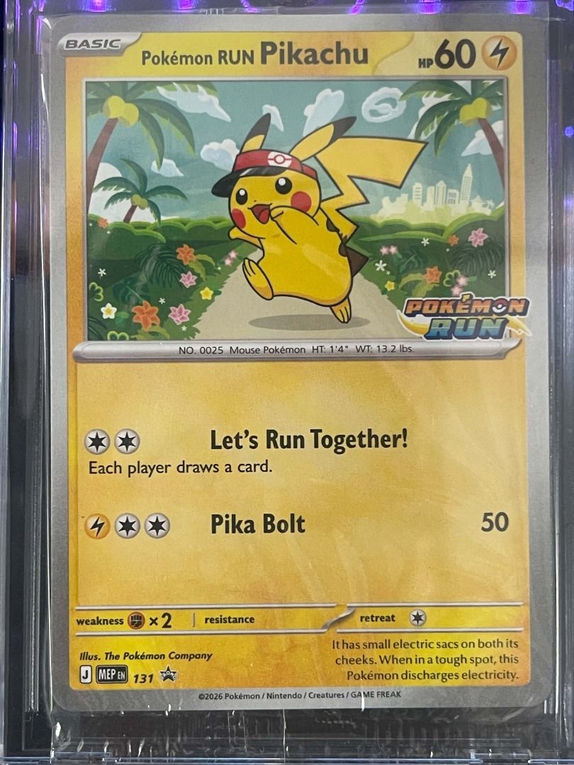 Pikachu 131 (Category: Raw Singles) located in Quezon City. Submitted by icepop99 (Listing ID 1467608728, Image 1). Description: SEALED Pokémon Run Pikachu.