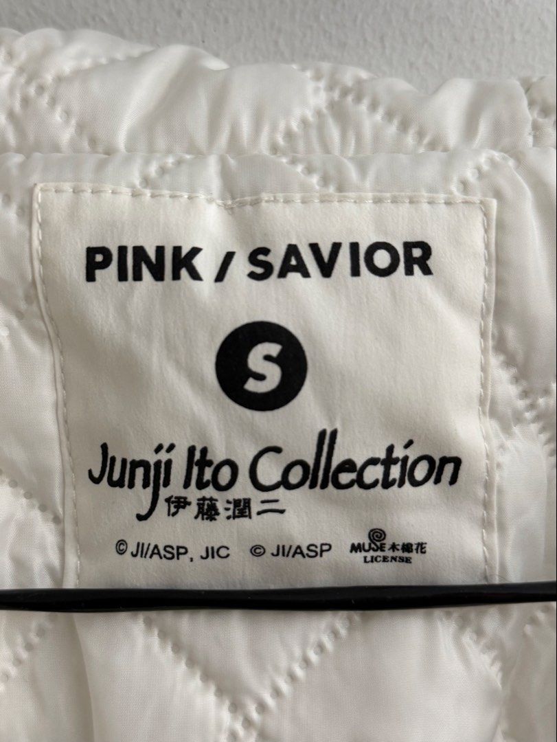 Pink Savior x Junji Ito Collection Tomie Jacket (Category: Coats, Jackets and Outerwear) located in Manila. Submitted by 4nnamolly (Listing ID 1467766245, Image 3). Description: Overall in great condition! Has a faint light yellow smudge on the sleeve (shown in slide 4) hardly noticeable unless under direct light, but pointed out for full transparency. Price is negotiable.