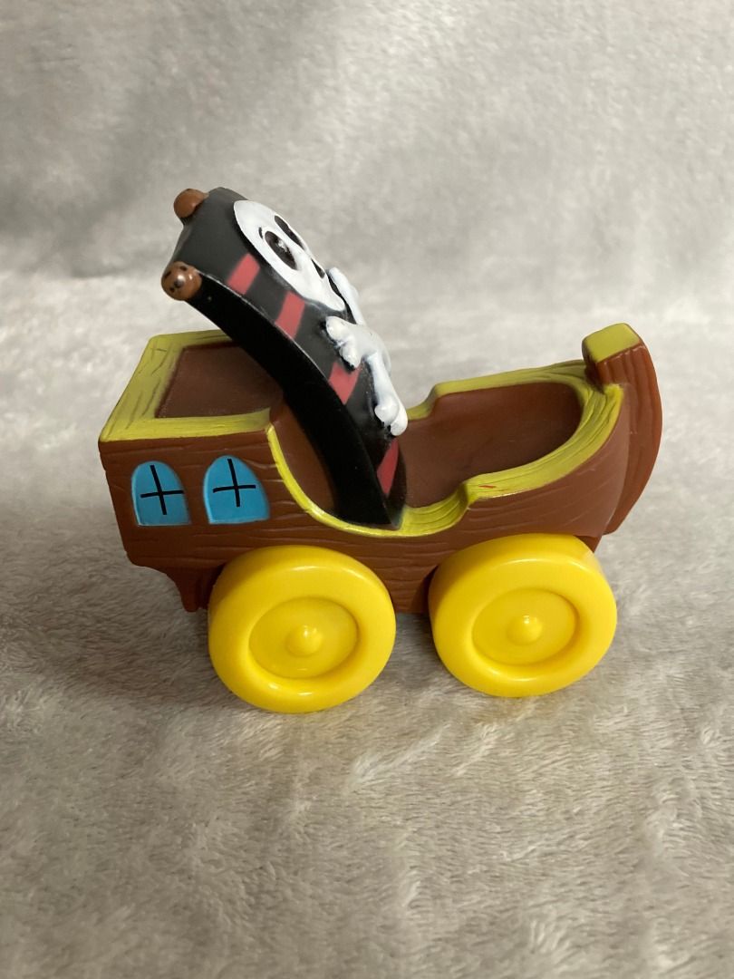 Pirate Ship Toy Vehicle (Category: Kids Toys) located in Rizal. Submitted by sheeraay (Listing ID 1467703309, Image 2). Description: - Fun pirate-themed toy car with a realistic wood-plank molded brown body - Features eye-catching big yellow wheels and blue side window graphics - Equipped with a cool sail featuring a classic red, black, and white skull-and-crossbones design - Rolls smoothly on hard surfaces for endless playtime adventures - Perfe