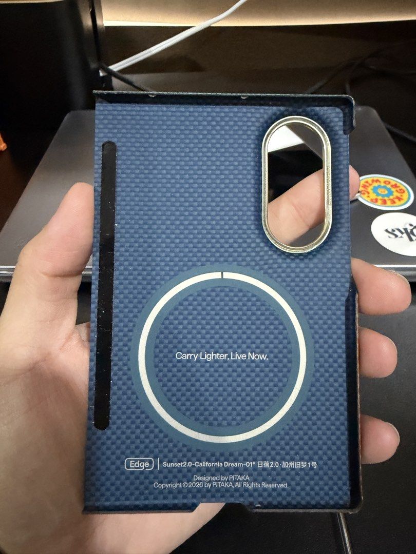 Pitaka Edge Case for Samsung Z Fold 8 / Fold8 (Category: Cases & Sleeves) located in Quezon City. Submitted by daruma0 (Listing ID 1467643921, Image 3). Description: Pitaka Edge Case for Samsung Z Fold 8 / Fold8 (BACK CASE ONLY!) Color/Design: California Dream - with box - no damage, can pass as brand new - unused adhesive - used for less than 2 months only - bought it as a temporary case - includes free Elago front plastic case (I used this sinc