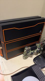 PlayStation 4 Console with Red Controller and Cables, Video Gaming ...