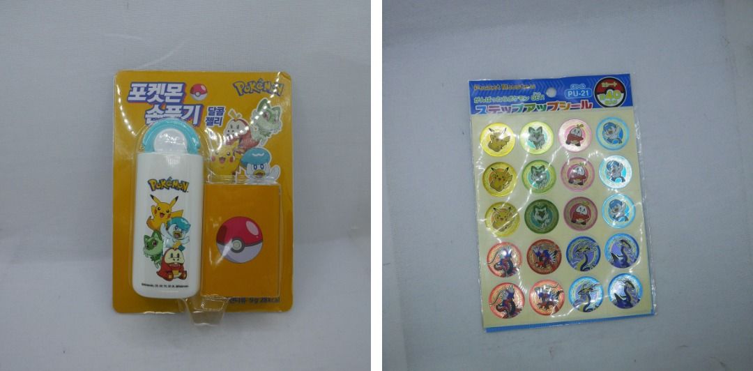 Pokémon Mini Handheld Fan (Korea) & Japan Sticker Set – Bundle (Category: Interactive Toys) located in Valenzuela. Submitted by cletini (Listing ID 1467756201, Image 1). Description: Bundled price Pokemon Cute Pokémon-themed items featuring Pikachu and other Pokémon characters! 💛 Includes: • Pokémon mini handheld fan in yellow packaging: The packaging says it has candies inside but have removed the candies since it is already expired. • Pokémon 