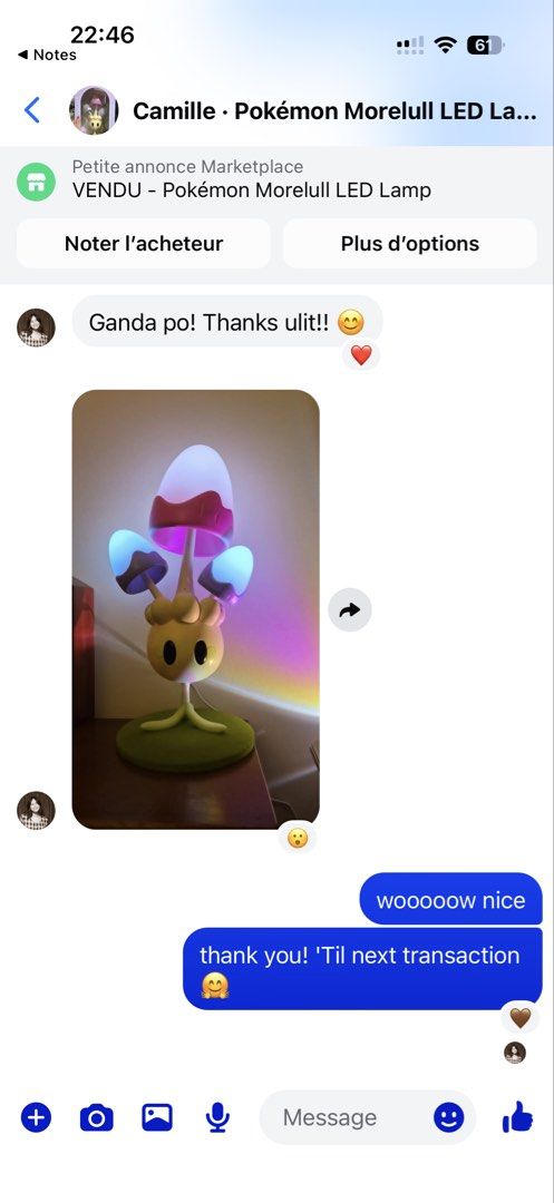 Pokémon: Morelull LED Light (Category: Character Goods) located in Caloocan City. Submitted by neverletmigo (Listing ID 1467644453, Image 3). Description: MOP: GoTyme | BPI Meetups Preferred (Weekends Only): SM Grand Central | SM North EDSA | Trinoma Shipping via: LBC | Grab | Lalamove 📩 PM to order or inquire. 💰 Layaway available. 💰 Payment First policy to avoid joy reservers and scammers. 🚛 Shipping fee is not yet included in the price and 
