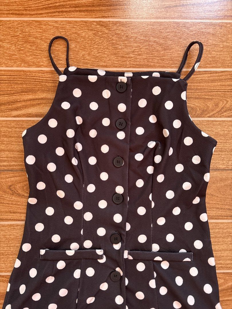 polka dot cami dress with buttons (Category: Dresses) located in Manila. Submitted by _foryou (Listing ID 1467672873, Image 2). Description: super cuteee!! never been worn but can send when worn!.
