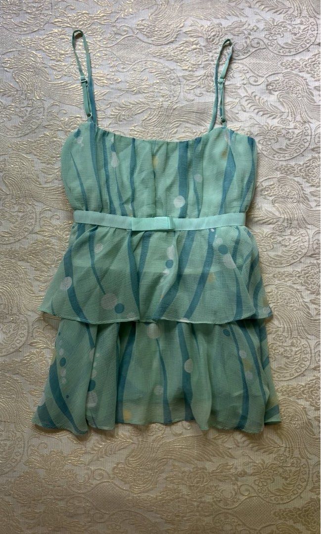 Polka dots Mint Green sleeveless top (Category: Sleeveless) located in Rodriguez. Submitted by reeze121 (Listing ID 1467641253, Image 1). Description: Barely used small to medium.