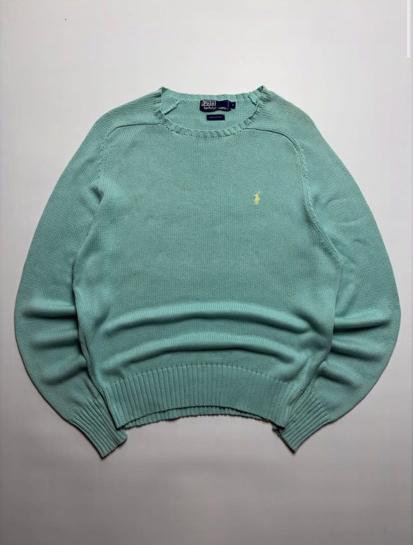 Polo Ralph Lauren Knitted Sweater (Category: Tshirts & Polo Shirts ) located in Tabaco. Submitted by vdjnefujeb (Listing ID 1467697067, Image 1). Description: - with Official Tag - crafted from a heavy knit cotton material - Embroidered RL Pony - Solid Colorway - Small to Large - 21.5W x 26L RFS: decluttering.