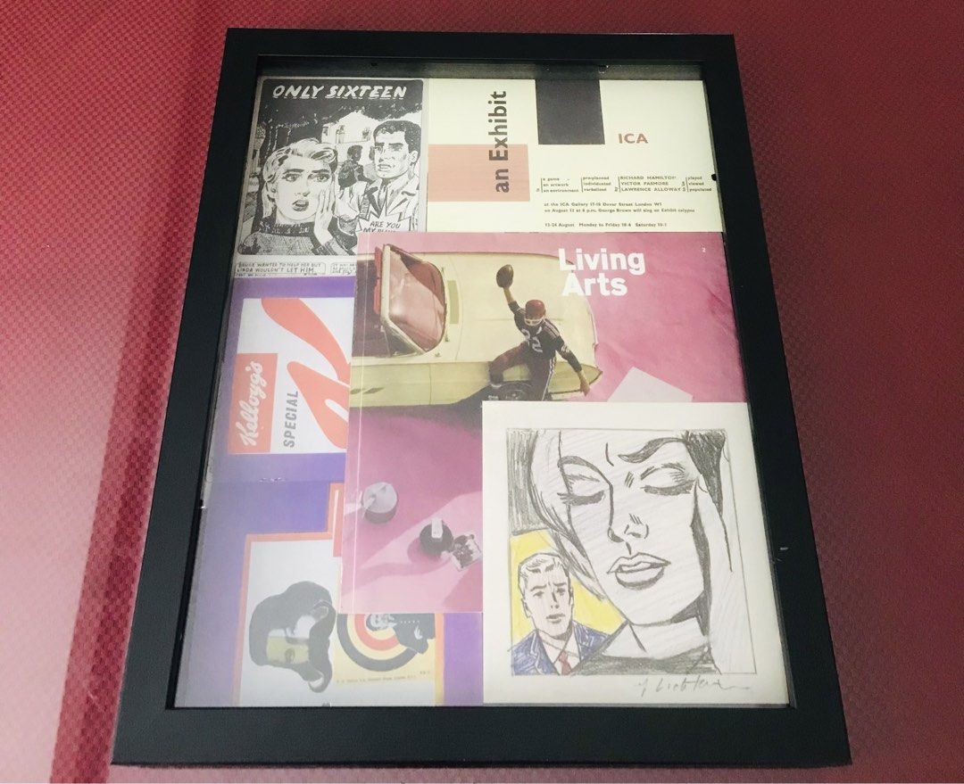 Pop Art Wall Decors (Category: Art & Prints) located in Quezon City. Submitted by regiegeorg77224 (Listing ID 1467680759, Image 2). Description: Collage In frame includes: Only Sixteen By Peter Blake 1960; Campbell Soup Stencil by Andy Warhol; Living Arts by Richard Hamilton 1963; Tension by Roy Lichtenstein 1964; Kit of Images booklet by Bryan Haynes 1962; An Exhibit by Richard Hamilton 1957 Pm for details QC area Lalamove Bank Transfer.