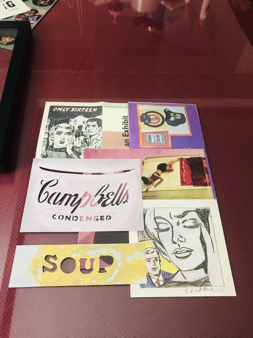 Pop Art Wall Decors (Category: Art & Prints) located in Quezon City. Submitted by regiegeorg77224 (Listing ID 1467680759, Image 3). Description: Collage In frame includes: Only Sixteen By Peter Blake 1960; Campbell Soup Stencil by Andy Warhol; Living Arts by Richard Hamilton 1963; Tension by Roy Lichtenstein 1964; Kit of Images booklet by Bryan Haynes 1962; An Exhibit by Richard Hamilton 1957 Pm for details QC area Lalamove Bank Transfer.