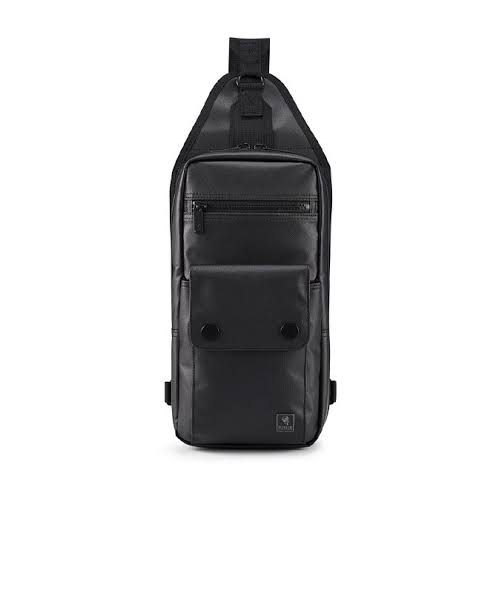 Porter International Black Sling Bag (Category: Sling Bags) located in Iloilo. Submitted by fromthebins.ilo2 (Listing ID 1467751222, Image 1). Description: - Brand: Porter International - Color: Solid Black - Material: Durable, structured nylon - Compartments: Main compartment with multiple interior/side zip pockets - Exterior Pockets: Front flap pocket with snap buttons and an extra zip pouch - Strap: Adjustable shoulder strap with sturdy hardwa
