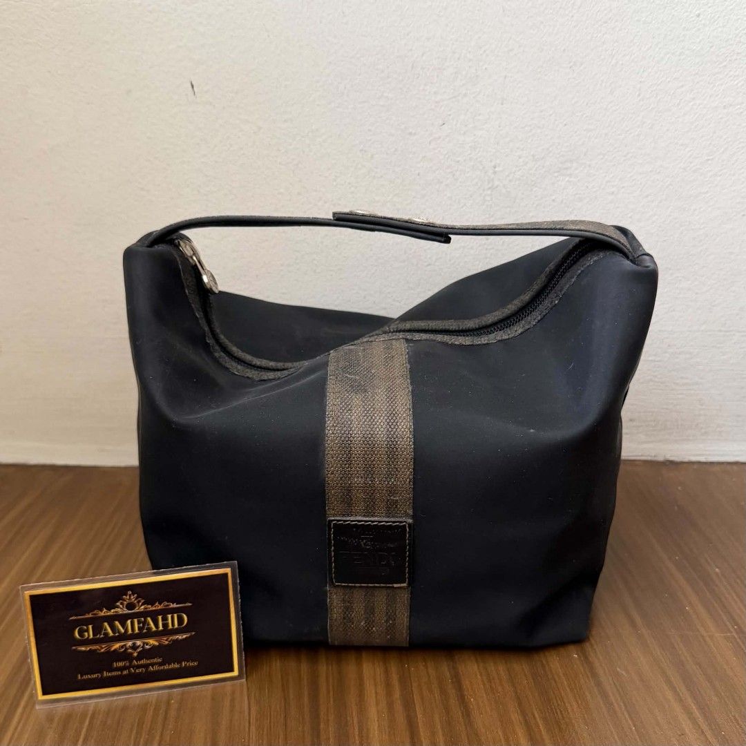 PRE OWNED AUTHENTIC FENDI FF PEQUIN BAG (Category: Luxury Bags & Wallets) located in Paranaque City. Submitted by Glamfahd (Listing ID 1467732979, Image 1). Description: Pre Owned Authentic FENDI Bag Inclusion/s: None Condition Well Used condition Marks on exterior Marks on interior Bag is really a great buy! Please manage your expectations as you are buying an authentic second hand item at a fraction of the cost.