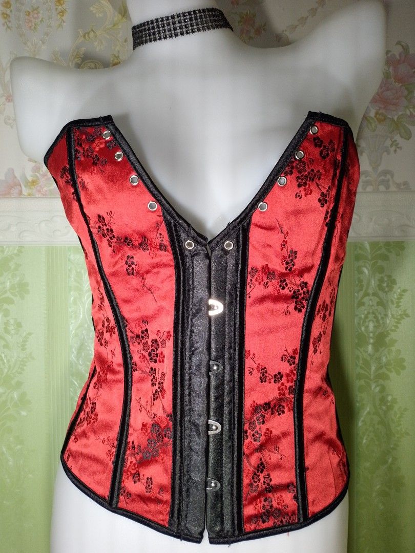 Preloved Chinese Design Magnetic Corset Top (Category: Others Tops) located in Dasmarinas. Submitted by ms.happycorsets (Listing ID 1467775182, Image 1). Description: Preloved Magnetic Corset Top Red and Black Color Can Fit Large size Starting waistline 32-34 inches Not Padded length 13 inches Not Stretchable Fabric Has Lace tie at the back Has 10 Soft bones with Slight flaws Actual Photo Color may Change due to Camera Flash 💕 Disregard the line