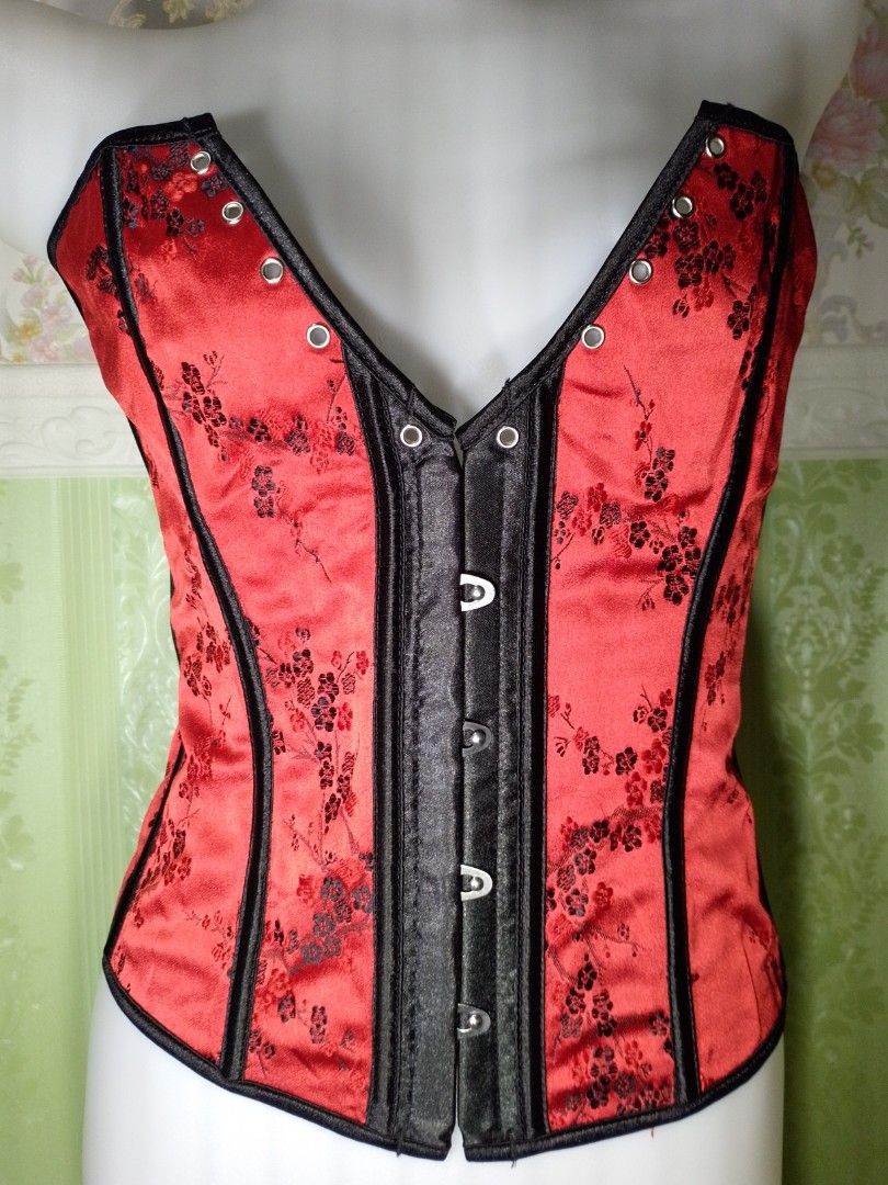 Preloved Chinese Design Magnetic Corset Top (Category: Others Tops) located in Dasmarinas. Submitted by ms.happycorsets (Listing ID 1467775182, Image 2). Description: Preloved Magnetic Corset Top Red and Black Color Can Fit Large size Starting waistline 32-34 inches Not Padded length 13 inches Not Stretchable Fabric Has Lace tie at the back Has 10 Soft bones with Slight flaws Actual Photo Color may Change due to Camera Flash 💕 Disregard the line