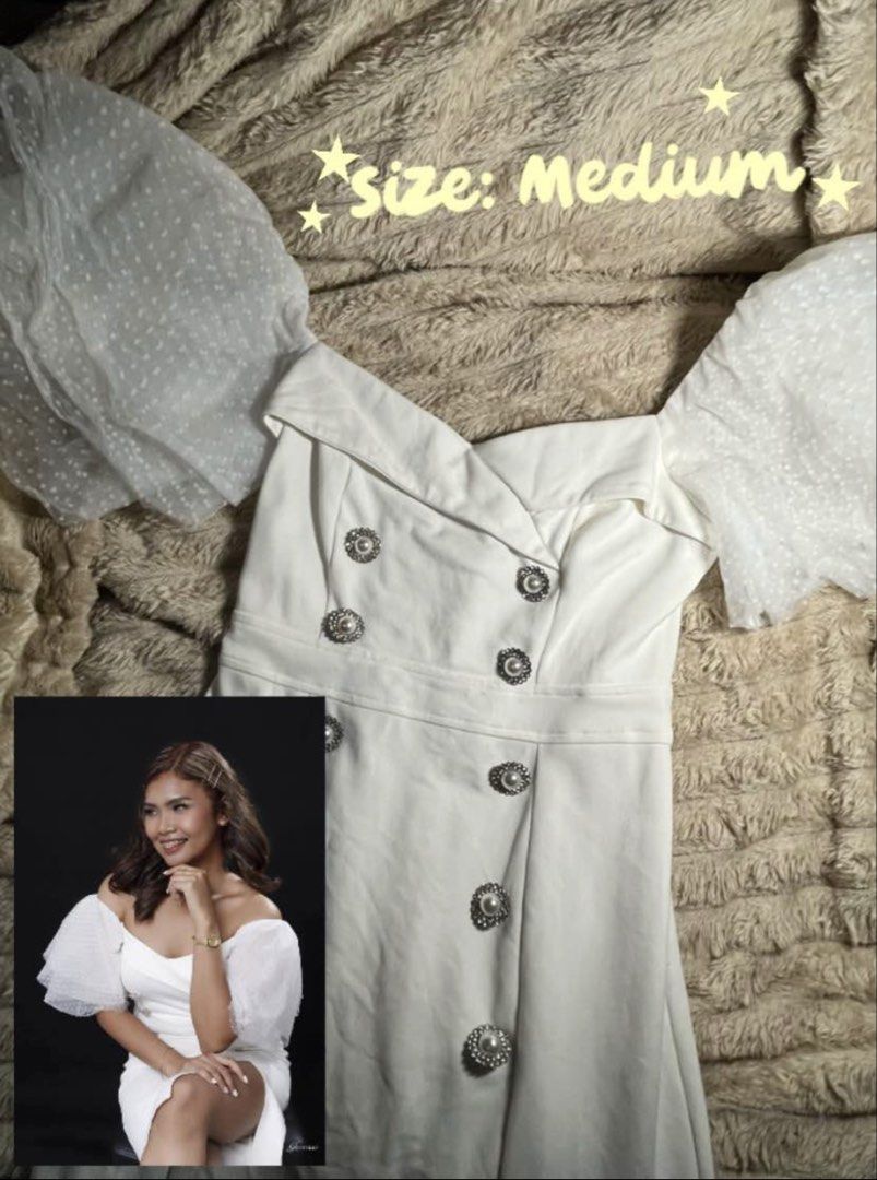 PRE-LOVED CLOTHES (M-L BODY FRAME) (Category: Dresses) located in Manila. Submitted by spaulinee._ (Listing ID 1467635167, Image 3). Description: IN ORDER: Barbie Pink Romper (BSCO) ₱180 - Large - Stretchable Fabric - Worn only once for fitting - Bought for ₱380 Beige Long Dress (SHEIN) ₱360 - Large - Stretchable Bust Area - Worn only once on a wedding - Bought for ₱560 Eravogue White Mid-Length Dress ₱1500 - Medium - Semi-stretchable Fabric - Wo
