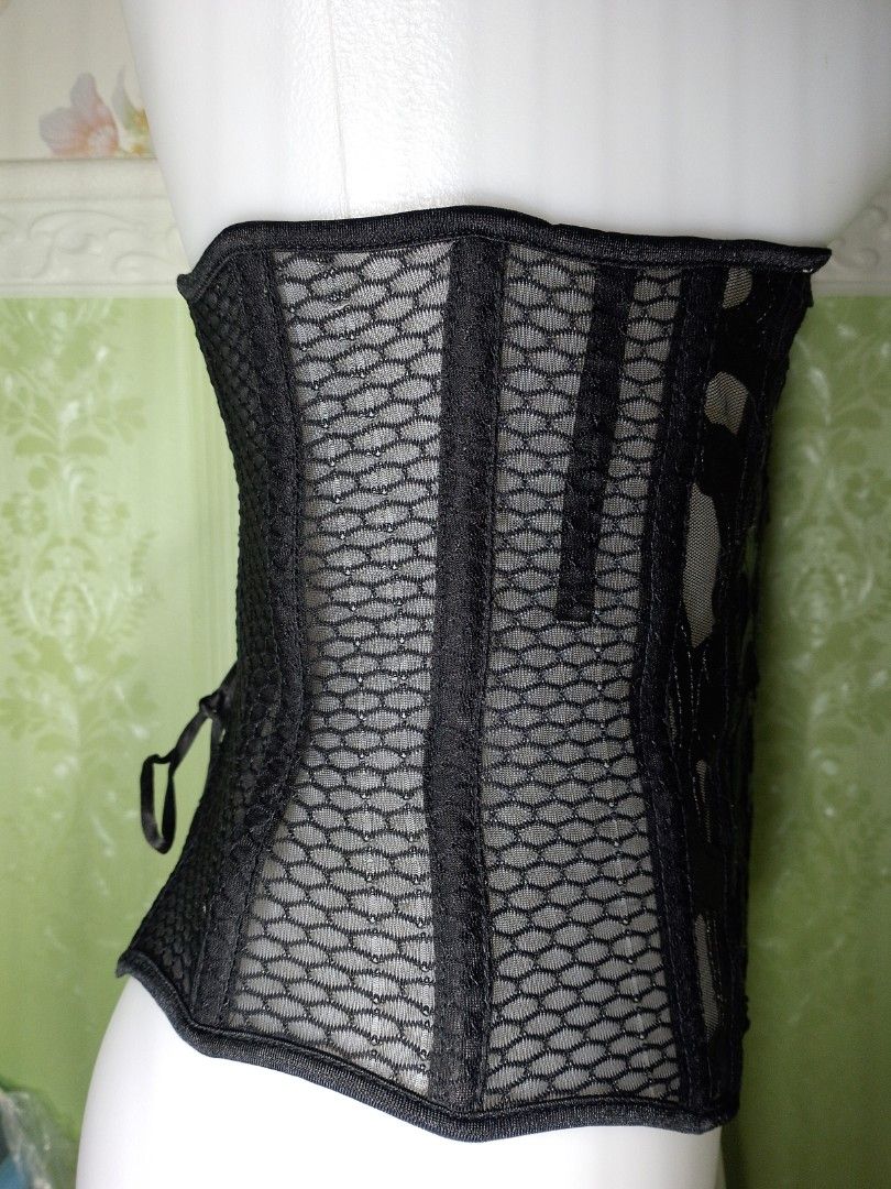 Preloved See through Magnetic Waist Corset (Category: Others Tops) located in Dasmarinas. Submitted by ms.happycorsets (Listing ID 1467774580, Image 3). Description: Preloved Waist Magnetic Corset Top Black Color See through Can Fit small size Starting waistline 27-29 inches length 11 inches Stretchable Fabric Has Lace tie at the back Has 14 Soft bones with Slight flaws has fabric run and small holes Actual Photos Color may Change due to Camera F