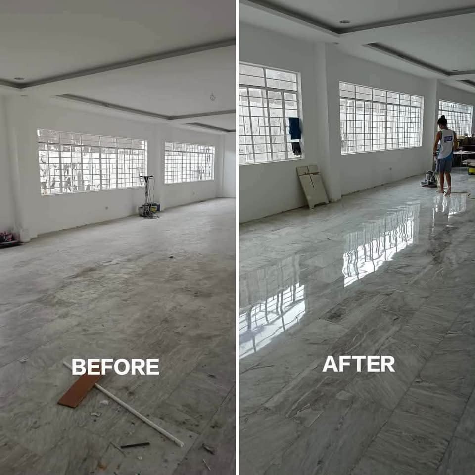 Professional Floor Polishing and Buffing Service (Category: Construction & Building Materials) located in Pasig City. Submitted by jnnnngg (Listing ID 1467610335, Image 2). Description: - Professional floor polishing and restoration service - Revives dull, stained, or worn marble, terrazzo, and natural stone - Removes deep-seated grime and restores mirror-like shine - Uses heavy-duty rotary floor buffers - Message us your floor area for a custom 