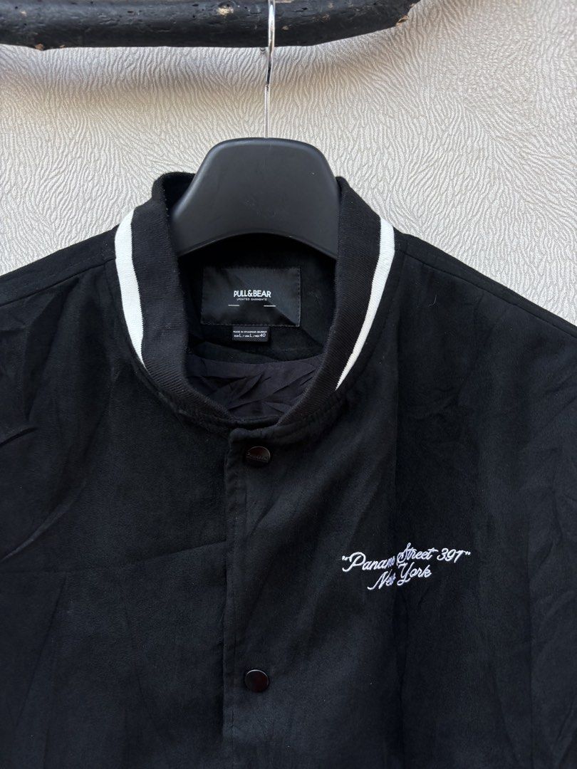 Pull and Bear Varsity Jacket (Category: Coats, Jackets and Outerwear) located in Baybay. Submitted by thrift.ed2023 (Listing ID 1467674607, Image 2). Description: Pull and Bear Varsity Jacket Large to XL 23x28 No Issue Need Wash Good as New.