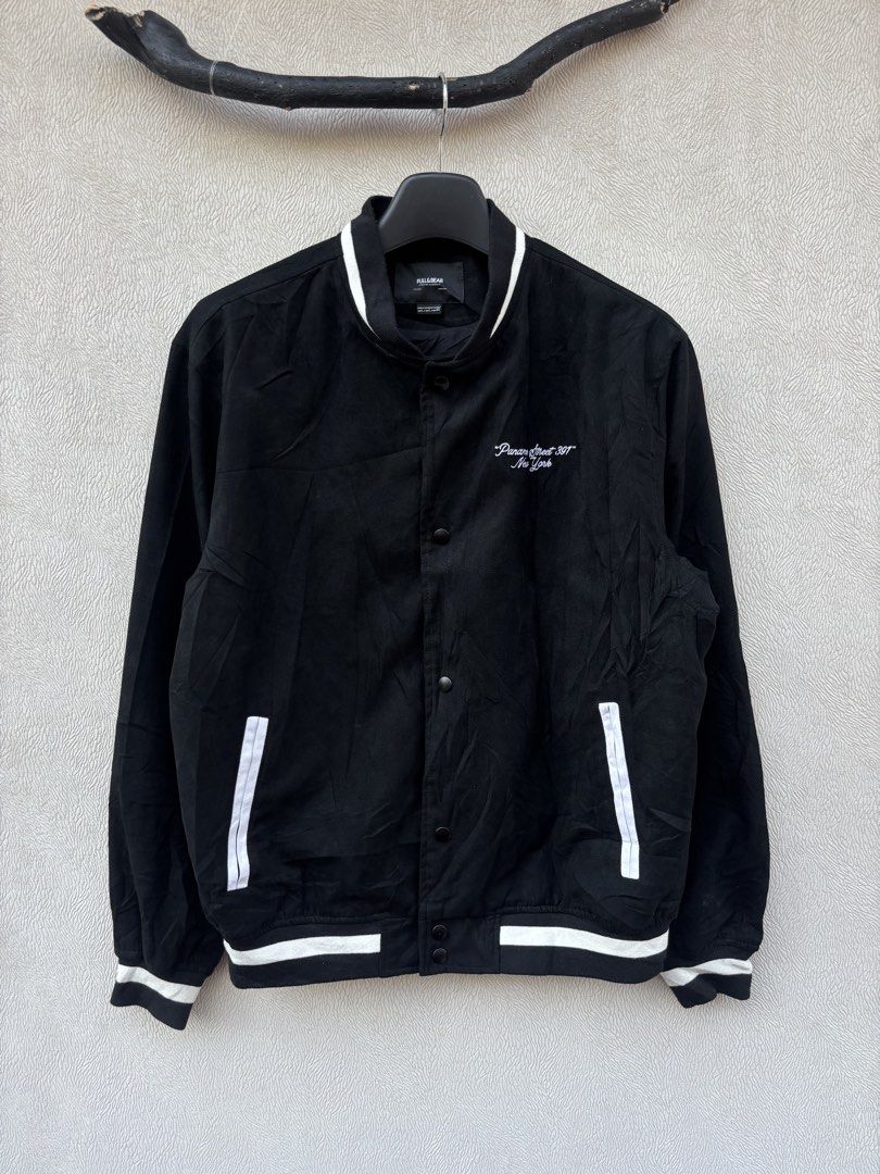 Pull and Bear Varsity Jacket (Category: Coats, Jackets and Outerwear) located in Baybay. Submitted by thrift.ed2023 (Listing ID 1467674607, Image 1). Description: Pull and Bear Varsity Jacket Large to XL 23x28 No Issue Need Wash Good as New.