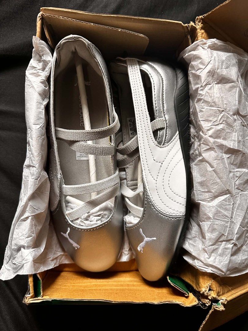 Puma Speedcat Ballet Metallic Wns Silver White (Category: Flats & Sandals) located in Roxas City. Submitted by gauxcyyy (Listing ID 1467611910, Image 2). Description: - Brand: Puma Speedcat Ballet Flats - Colorway: Metallic Silver and White - Size: US Women's 7 / UK 4.5 / EUR 37.5 - Condition: Brand new, never worn, pristine condition in original box - Rfs: wrong size -buyers will shoulder the shipping fee -MOP: GCASH -LOCATION: Roxas City, Capiz