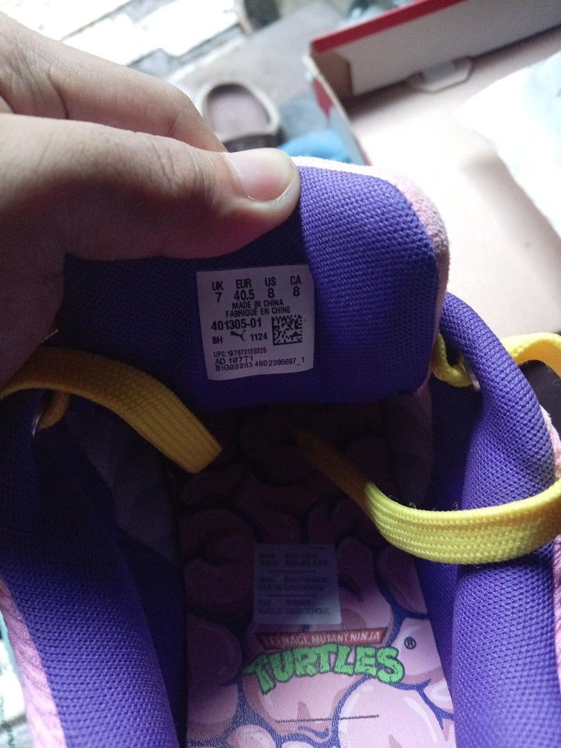 PUMA x TMNT SUEDE XL KRANG (Category: Sneakers) located in Cavite. Submitted by lordjeff_ (Listing ID 1467751237, Image 3). Description: PUMA x TMNT Suede XL Krang Pink/Purple/Yellow | Size 8 US. Size 40.5 EUR | Like New Price: ₱4000 negotiable Authentic PUMA x Teenage Mutant Ninja Turtles Krang edition. Worn once only and still in excellent condition. No original box. Unique limited edition colorway with the signature brain textured upper and ye