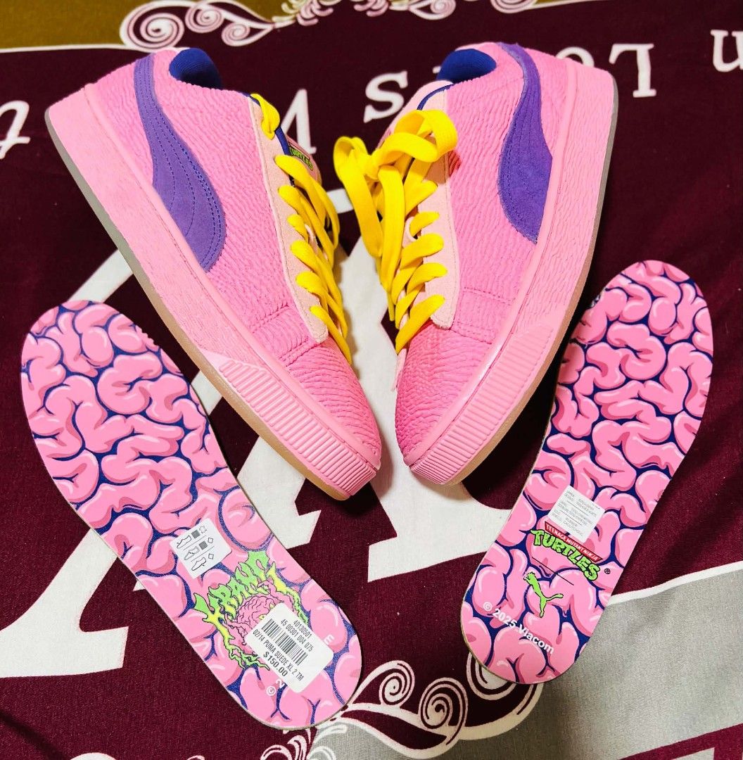 PUMA x TMNT SUEDE XL KRANG (Category: Sneakers) located in Cavite. Submitted by lordjeff_ (Listing ID 1467751237, Image 1). Description: PUMA x TMNT Suede XL Krang Pink/Purple/Yellow | Size 8 US. Size 40.5 EUR | Like New Price: ₱4000 negotiable Authentic PUMA x Teenage Mutant Ninja Turtles Krang edition. Worn once only and still in excellent condition. No original box. Unique limited edition colorway with the signature brain textured upper and ye