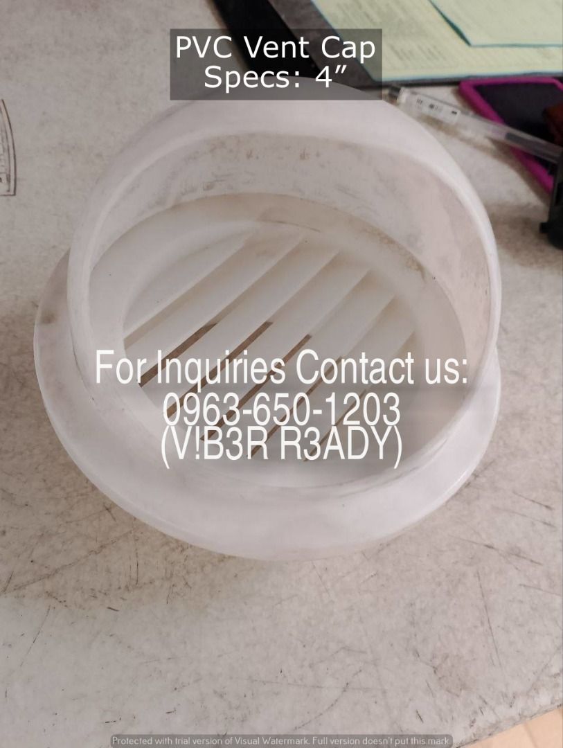 pvc vent cap 4" (Category: Other Home Furniture) located in Manila. Submitted by ramoseliza33488 (Listing ID 1467655204, Image 3). Description: .
