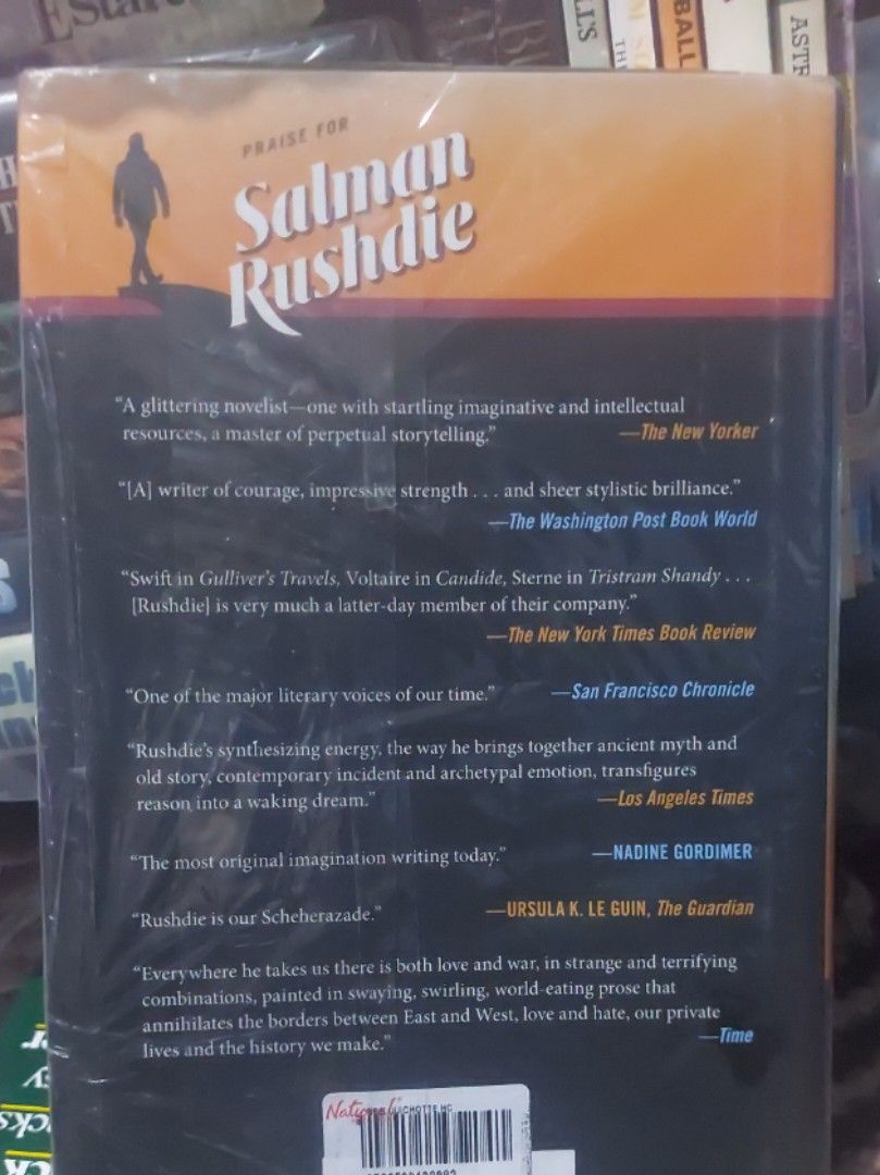 Quichotte — Salman Rushdie (Category: Storybooks) located in Cainta. Submitted by giftshopbyyui (Listing ID 1467657924, Image 2). Description: 📖 Quichotte — Salman Rushdie ✨ Brand New & Sealed ✨ 📌 Book Details - Title: Quichotte ​ - Author: Salman Rushdie ​ - Format: Hardcover • Brand New • Factory Sealed ​ - Genre: Literary Fiction / Satire ​ - 🏆 New York Times Bestseller ​ - 📖 Finalist for the Booker Prize 📖 Description A dazzling, satiric