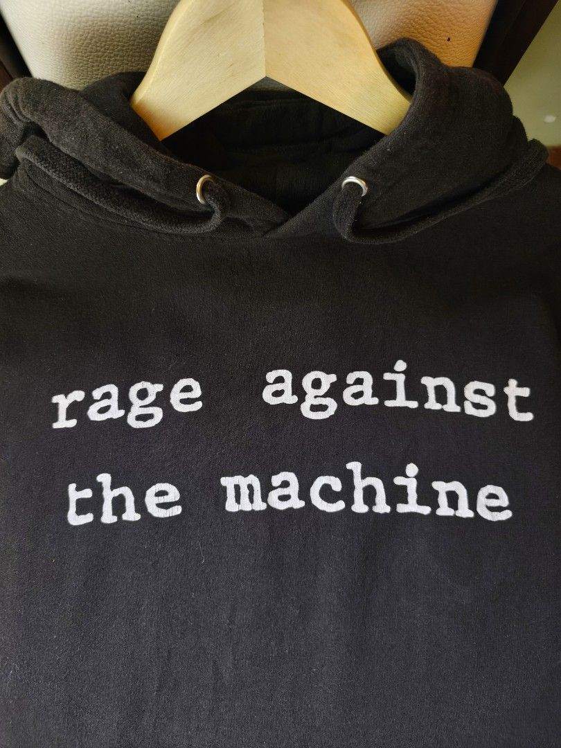 Rage against the machine hoodie (Category: Hoodies) located in Toledo. Submitted by goldendogs (Listing ID 1467713897, Image 3). Description: 28 × 22 Large Hairlines Cut white tag.