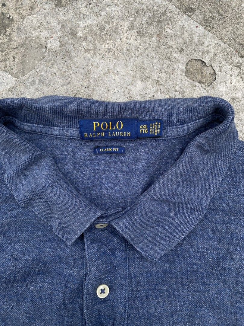 RALPH LAUREN HEATHER BLUE POLO (Category: Tshirts & Polo Shirts ) located in Manila. Submitted by lunaras_declutter (Listing ID 1467718908, Image 3). Description: XXL EXCELLENT TO NEW CONDITION 9.7 COLOR RATE NO ISSUE.