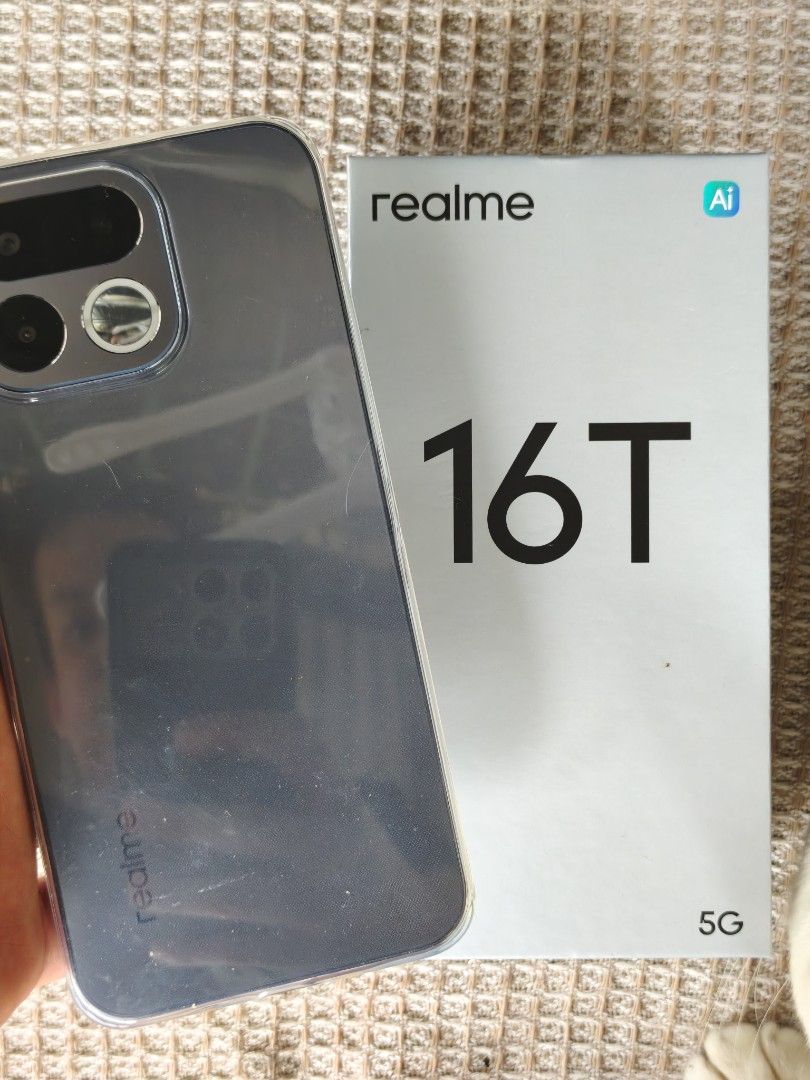 realme 16T 5G 8GB+256GB (Category: Realme) located in Paranaque City. Submitted by givethtakethph (Listing ID 1467641476, Image 1). Description: For sale: realme 16T 5G 8GB+256GB Long battery life 50MP camera 256GB storage 5G, dual sim Can include freebies like portable fan and small power bank to sure buyer 16,999 starting price, slightly negotiable .