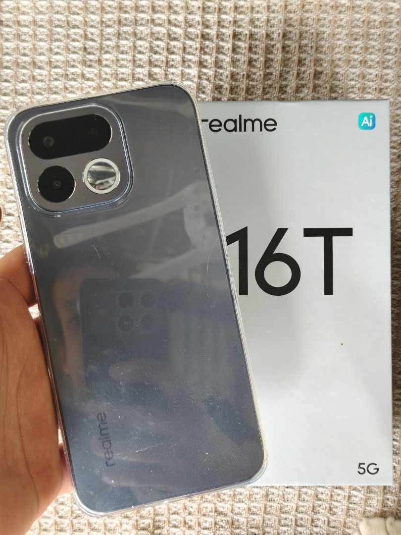 realme 16T 5G 8GB+256GB (Category: Realme) located in Paranaque City. Submitted by givethtakethph (Listing ID 1467641476, Image 3). Description: For sale: realme 16T 5G 8GB+256GB Long battery life 50MP camera 256GB storage 5G, dual sim Can include freebies like portable fan and small power bank to sure buyer 16,999 starting price, slightly negotiable .