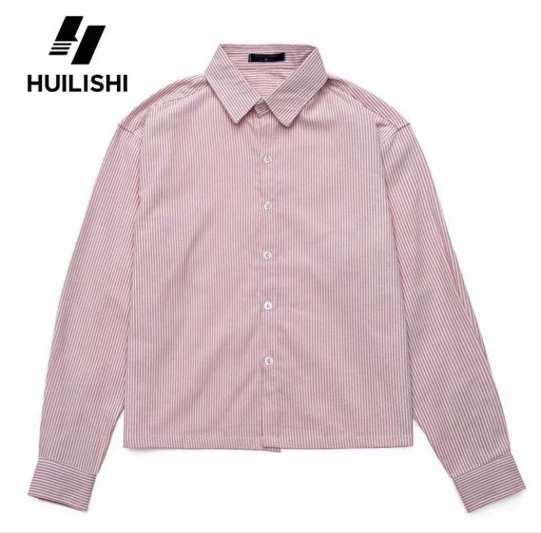 Red Pink Stripes Long Sleeves (Category: Tshirts & Polo Shirts ) located in San Juan City. Submitted by kassyjsn (Listing ID 1467784755, Image 1). Description: Red Pink Stripes Long Sleeves - Brand: Huilishi - Style: Pink & Red Striped Long Sleeves button-down shirt - Size: Medium (M) - Features: Classic collar, front button closure, soft and breathable fabric - Perfect for: Casual outings, smart-casual office wear, or daily OOTDs - Can be oversi
