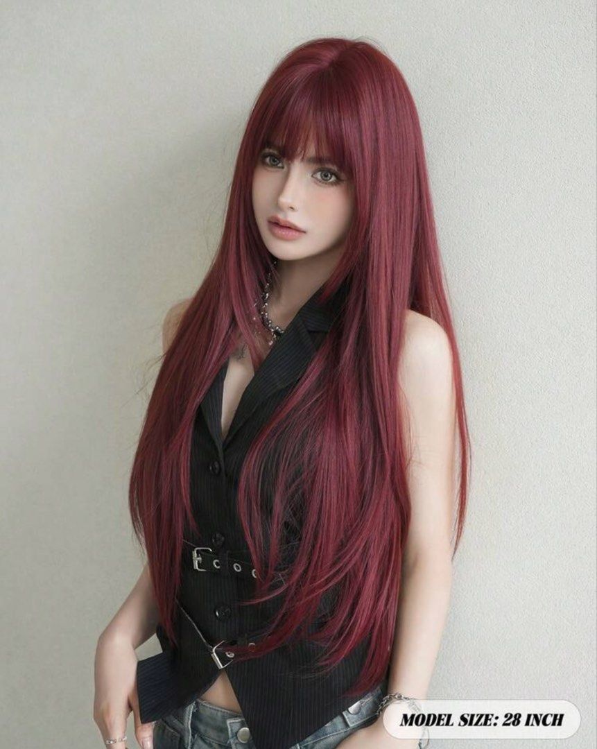 Red straight wigs (Category: Hair Accessories) located in Quezon City. Submitted by ava_ghail (Listing ID 1467808606, Image 2). Description: Realistic wigs .