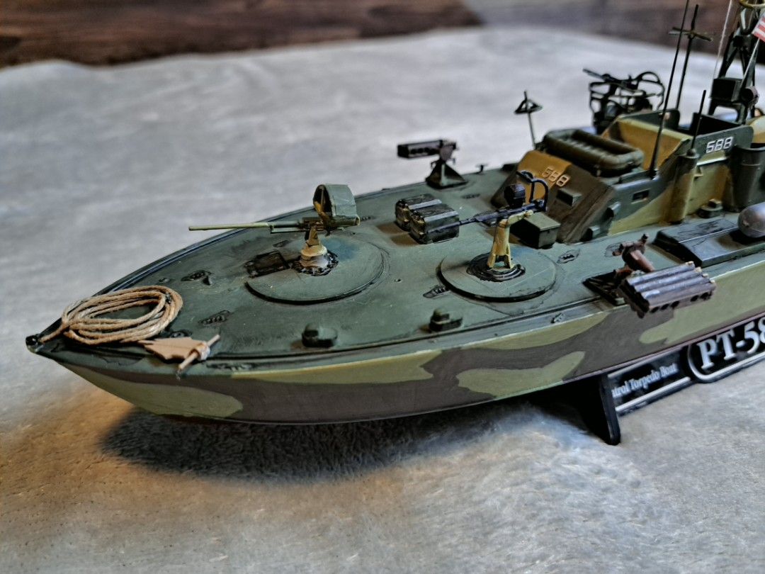 Revell PT boat (Category: Gundam & Model Kits) located in Antipolo. Submitted by janusram (Listing ID 1467628452, Image 3). Description: Revell PT boat WWII 1/72 scale 1500 php build model already missing 1 blade sa elesi lalamove delivery.