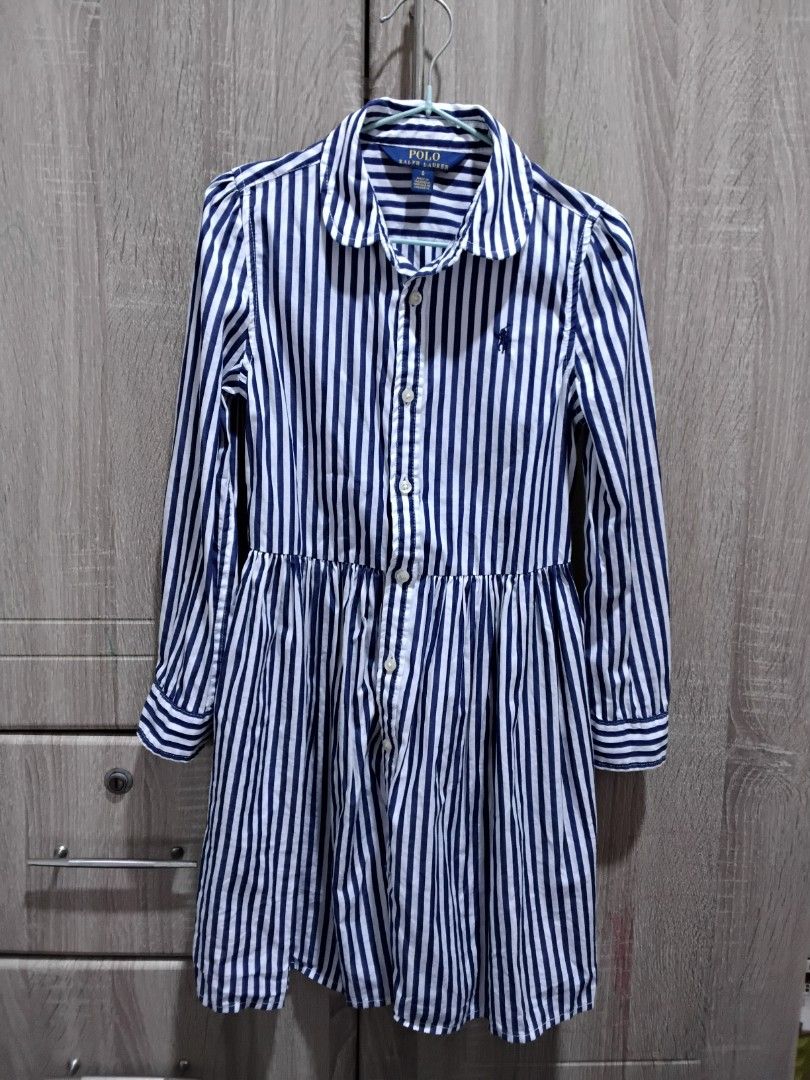 RL stripe polo dress (Category: Babies & Kids Fashion) located in Muntinlupa City. Submitted by archer_closet (Listing ID 1467630760, Image 1). Description: size 6 on tag no flaw.