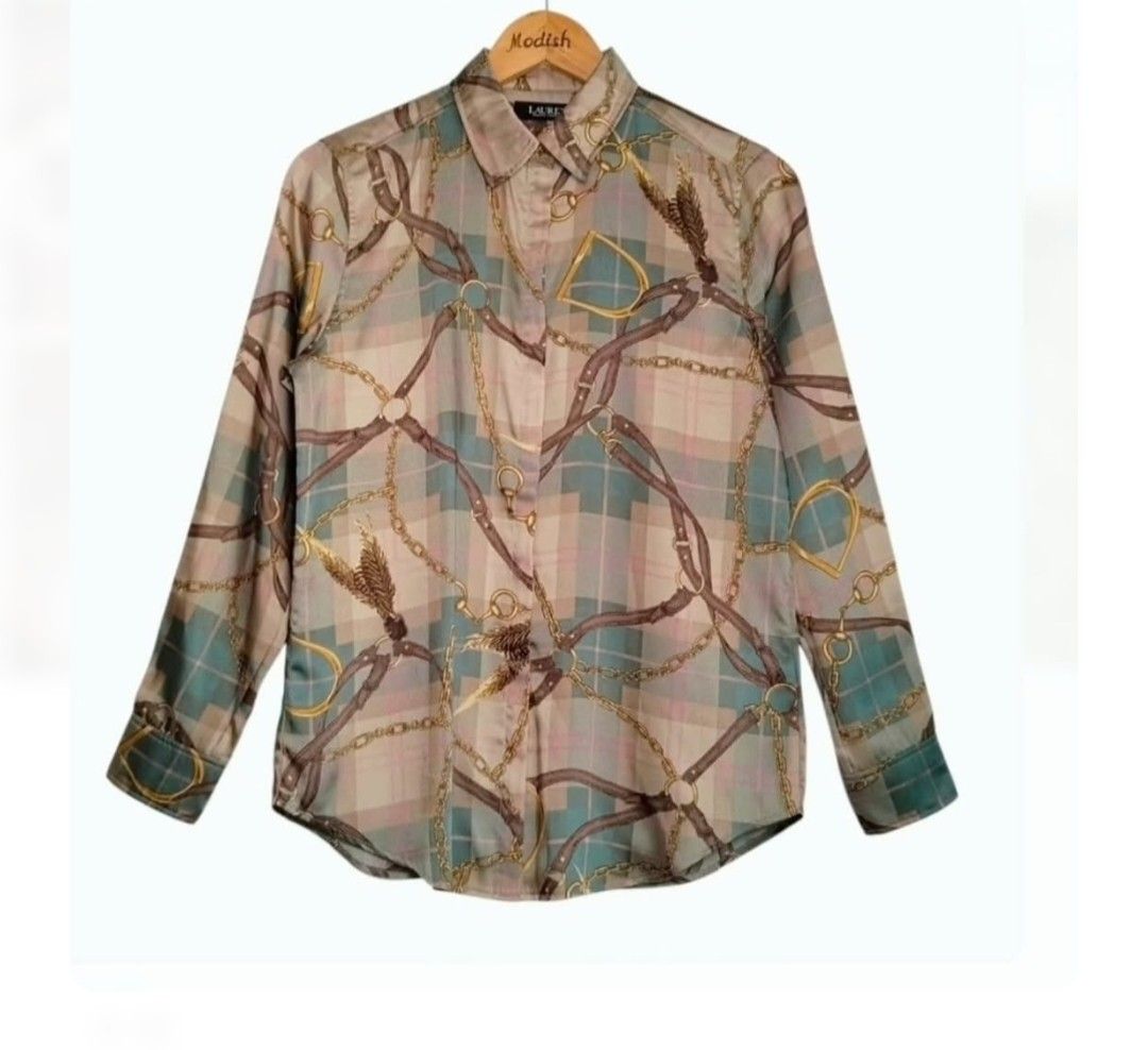 RL. Twill Silk Satin Long sleeve Top (Category: Luxury Apparel) located in Caloocan City. Submitted by modishthriftstore (Listing ID 1467743810, Image 2). Description: Price is Fixed Brand new Authentic S-Medium size Bust up to 36 loc: Rainbow Village 5 North Caloocan.