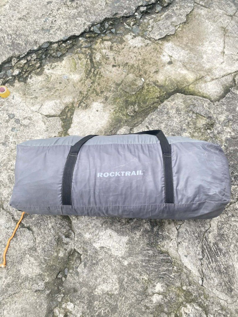 Rocktrail Grey and White Dome Tent (Category: Hiking & Camping) located in Manila. Submitted by markhie22 (Listing ID 1467768396, Image 3). Description: Rocktrail tent in grey and white. Mesh inner layer to keep bugs out. Includes outer rainfly for weather protection. Packs down into its own carrying bag with handles. Easy to transport for camping trips, festivals, or weekend getaways outdoors..
