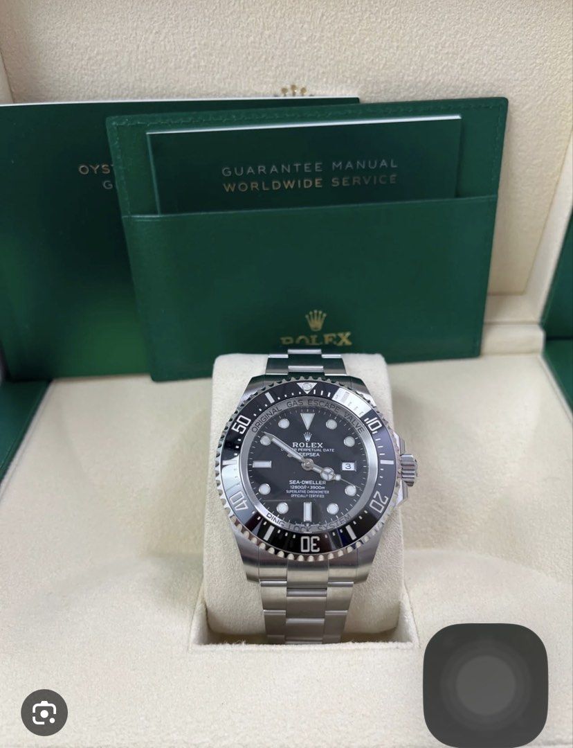 Rolex Sea Dweller Deep Sea (Category: Luxury Watches) located in Taytay. Submitted by rmalmonte (Listing ID 1467686393, Image 1). Description: - Rolex Sea Dweller Deep Sea - 720k negotiable - 2020 Model 126660 - with original Box, Green Tag, Card - call/text 09228249044 / 09228307876.