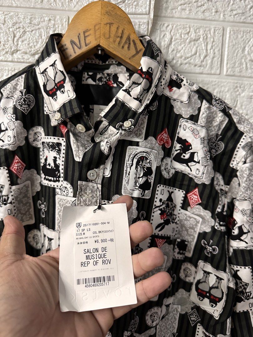 ROVSKI (Category: Tshirts & Polo Shirts ) located in Bacoor. Submitted by reneejhay (Listing ID 1467611257, Image 3). Description: ROVSTKI - ALL OVER PRINT SHIRT, ALICE AND WONDERLAND,PLAYING CARD MADE IN JAPAN 🇯🇵 BRANDNEW WITH HANGTAG AUTHENTIC NO ISSUE SIZE MEDIUM SIZE ACTUAL VIA TAPE MEASURE W20 PIT TO PIT L28 SLEEVE 23 SHOULDER 18 PRICE 1500 + SF PM MODE OF PAYMENT TRU GCASH LOC CAVITE.