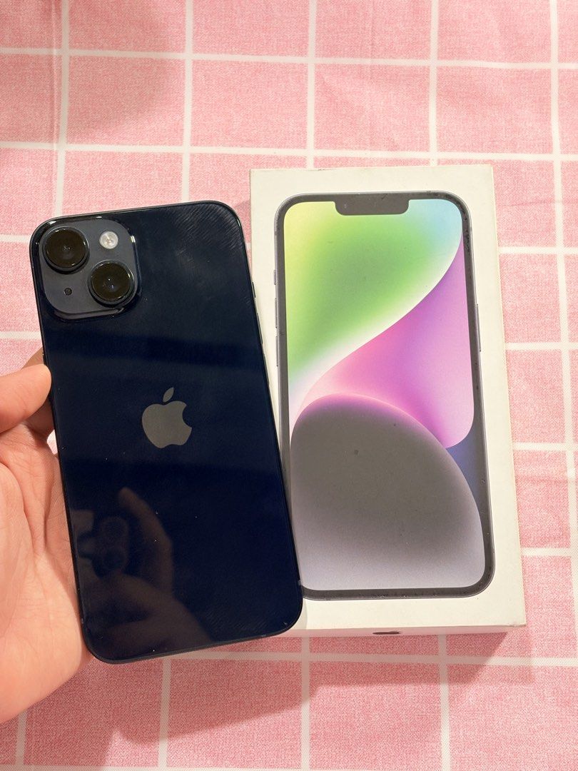 RUSH FOR SALE: IPHONE 14 Midnight (128GB) MONTHS OLD ONLY (Category: iPhone 14 Series) located in Manila. Submitted by pocketpixel_hk (Listing ID 1467659621, Image 2). Description: FOR SALE: IPHONE 14 Midnight (128GB) MONTHS OLD ONLY | COMPLETE SET Apple Warranty until August 2027 Price: 26,000 rush limited price only | slightly negotiable for sure buyers. - 97% Battery Health (Original Battery) - Z/PA Local Variant - NTC Approved - Any Sim (No S