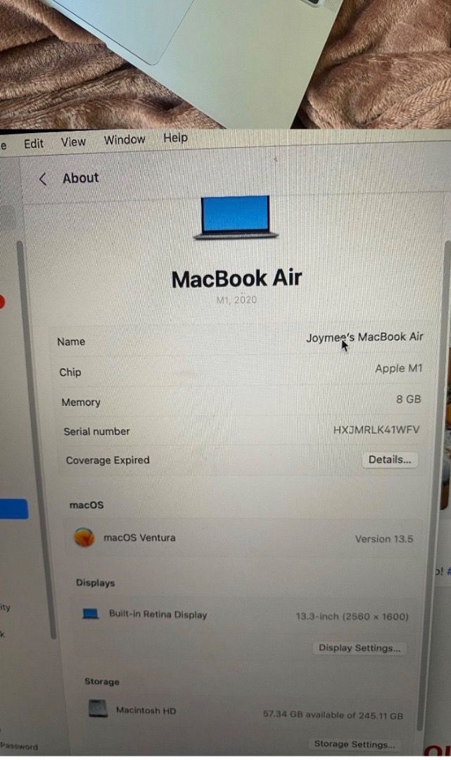 RUSH MACBOOK M1 FOR SALE (Category: Laptops & Notebooks) located in Malabon City. Submitted by jooymee (Listing ID 1467717684, Image 3). Description: NEEED MONEY EMERGENCY .