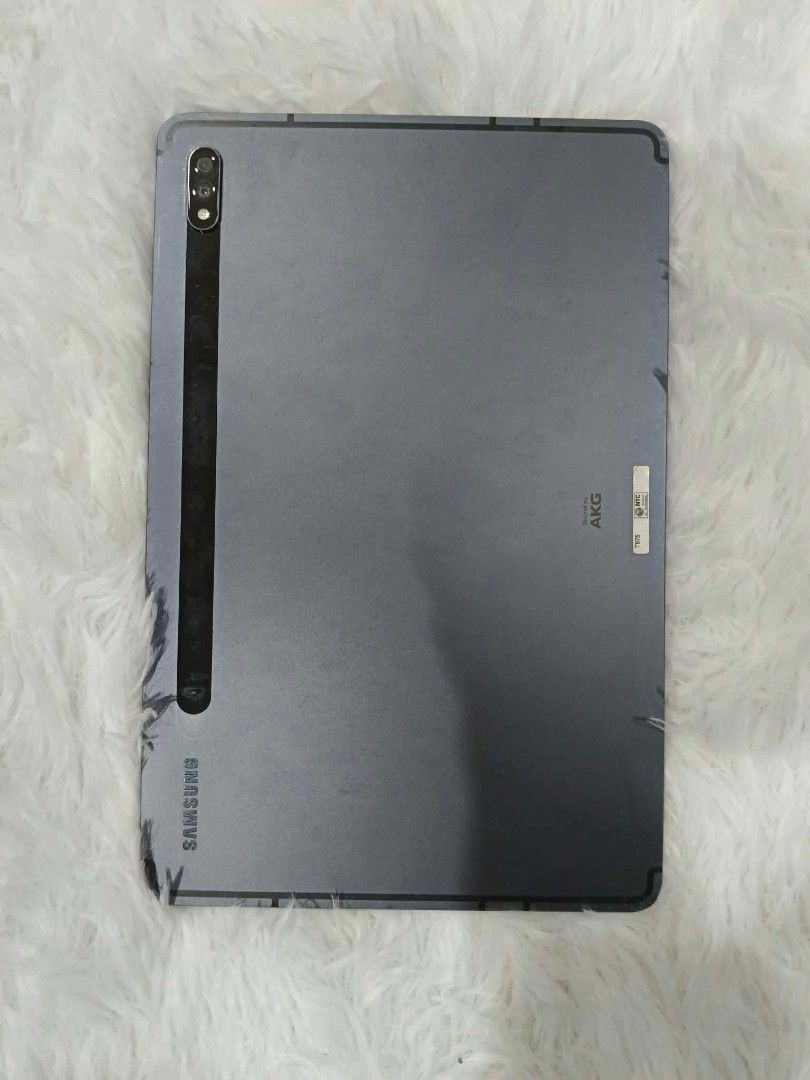 Samsung Galaxy tab S7 128gb LTE (Category: Android) located in Tuguegarao City. Submitted by yeonlim (Listing ID 1467773120, Image 1). Description: Perfectly working with spen included, was used mainly for tiktok and readings NEGOTIABLE Issues ⚠️ has noticeable paint chips, very noticeable especially on the bottom part of the horizontal part of the tablet has scratches missing volume button (can still change volume via settings) power button need