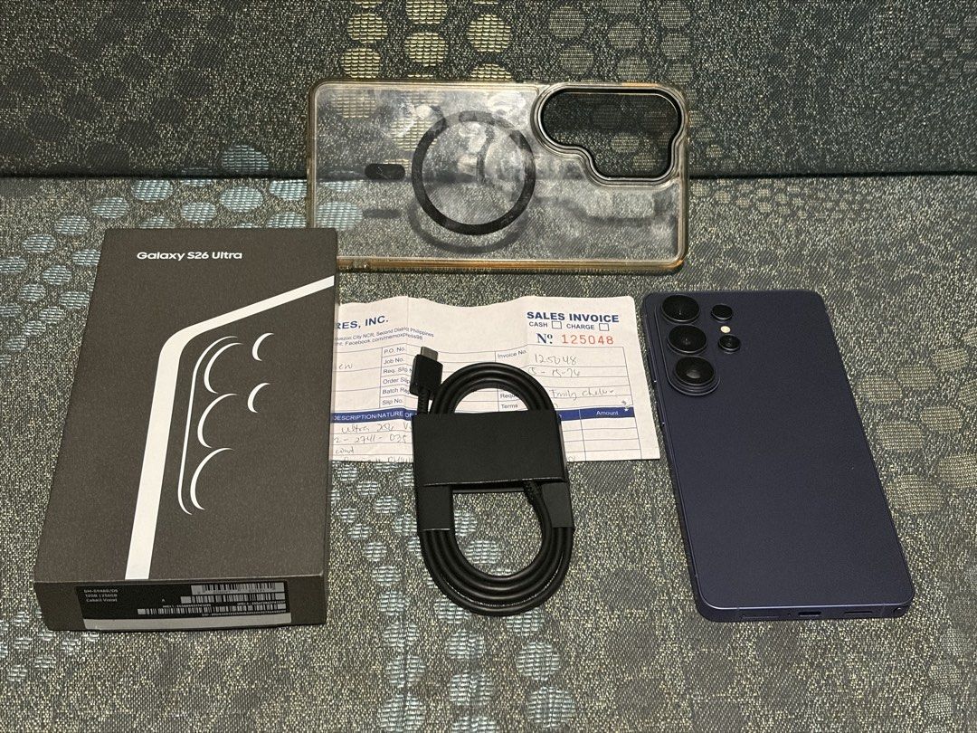 SAMSUNG S26 ULTRA 256GB COMPLETE (Category: Samsung) located in Quezon City. Submitted by navigadgetsbuyandsell (Listing ID 1465961469, Image 1). Description: ❤️ FOR SALE OR SWAP ❤️ UNIT : SAMSUNG S26 ULTRA COLOR : COBALT VIOLET MEMORY : 256GB MODEL NAME : SM-S948B/DS DATE OF PURCHASED : 05/15/26 ✅ COMPLETE ✅ NTC ✅ DUAL SIM ✅ SNAPDRAGON 8 ELITE GEN 5 ✅ NO SIM RESTRICION ✅ NO ISSUE ✅ NO DENTS ✅ GOOD AS NEW RESET UPON MEETUP NO HISTORY OF REPAIR 💸