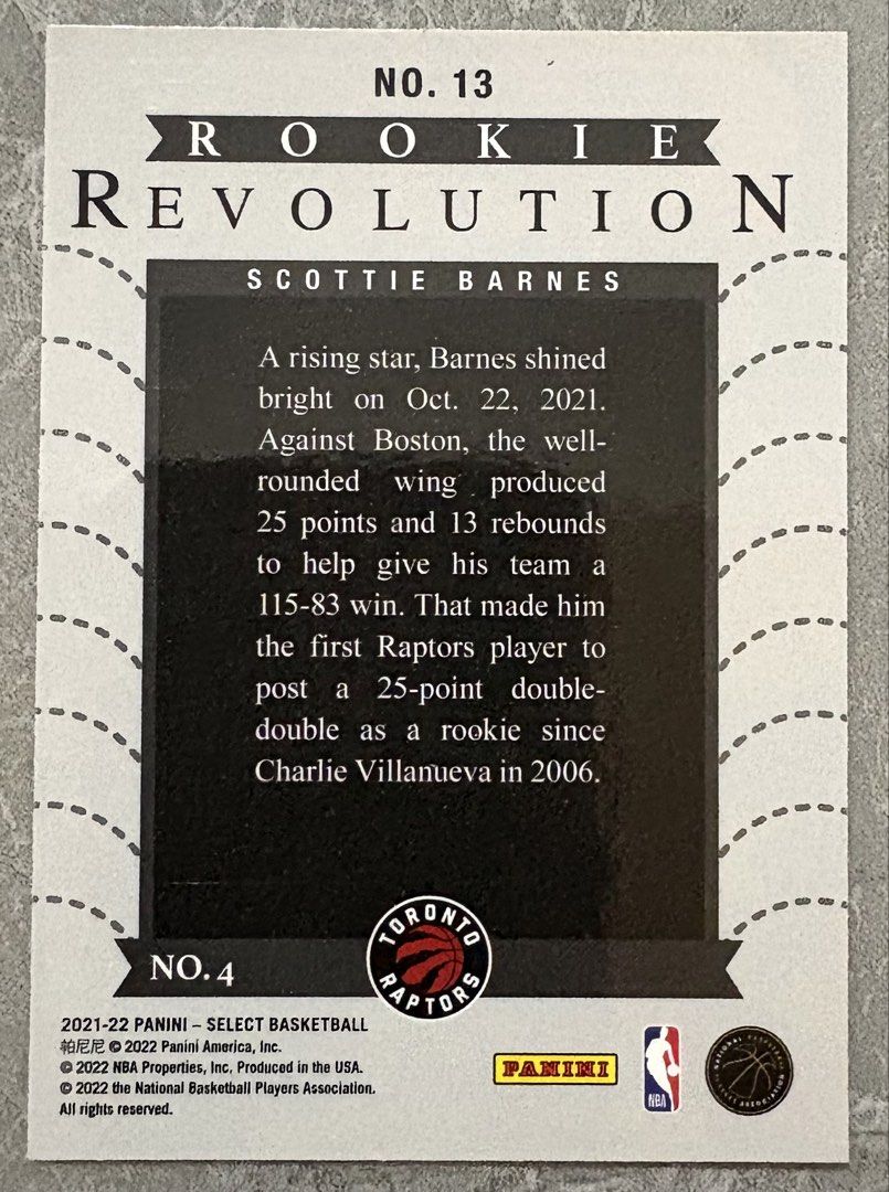 Scottie Barnes 13 (Category: Raw Singles) located in Manila. Submitted by steadycards80 (Listing ID 1467755751, Image 2). Description: .