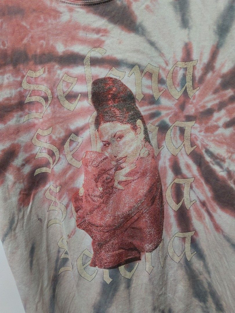 Selena (Tie Dye) (Category: Tshirts & Polo Shirts ) located in Taguig. Submitted by thriftedminds (Listing ID 1467703658, Image 2). Description: Item: Selena Tie Dye🔥 ‎Size: XLarge (Selena with White Cut Tag ) ‎Width: 21.5 ‎Length: 27.5 ‎Condition: Excellent ‎Issue: Pinhole, Crack print, Loose stitching on Sleeve DM to purchase 📩.